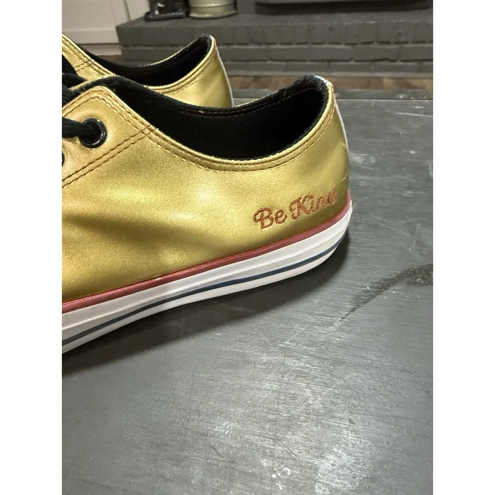 Custom‎ Converse All Star  Metallic Gold - BE KIND Men's Size 10 Women's Size 12
